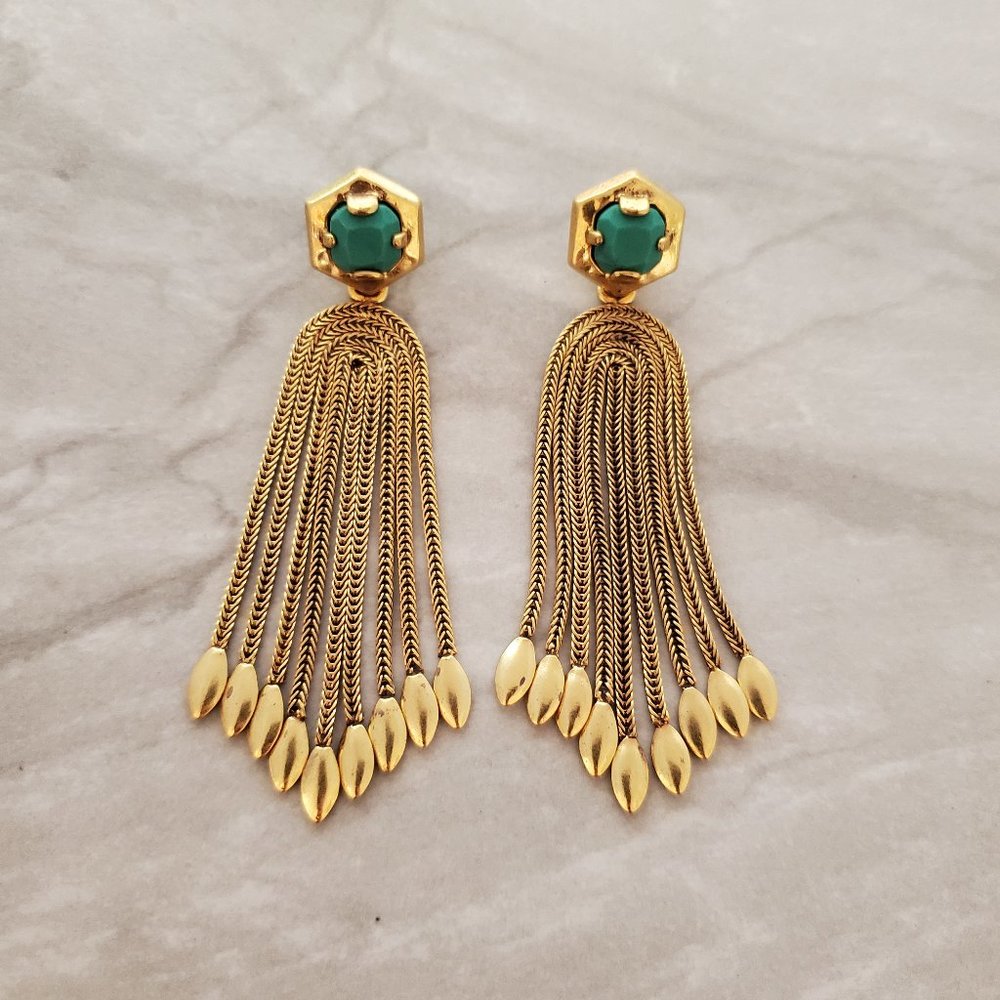 💙 Stella and Dot Odeon Antiqued Chandler Convertible Stud Drop Dangle Earrings